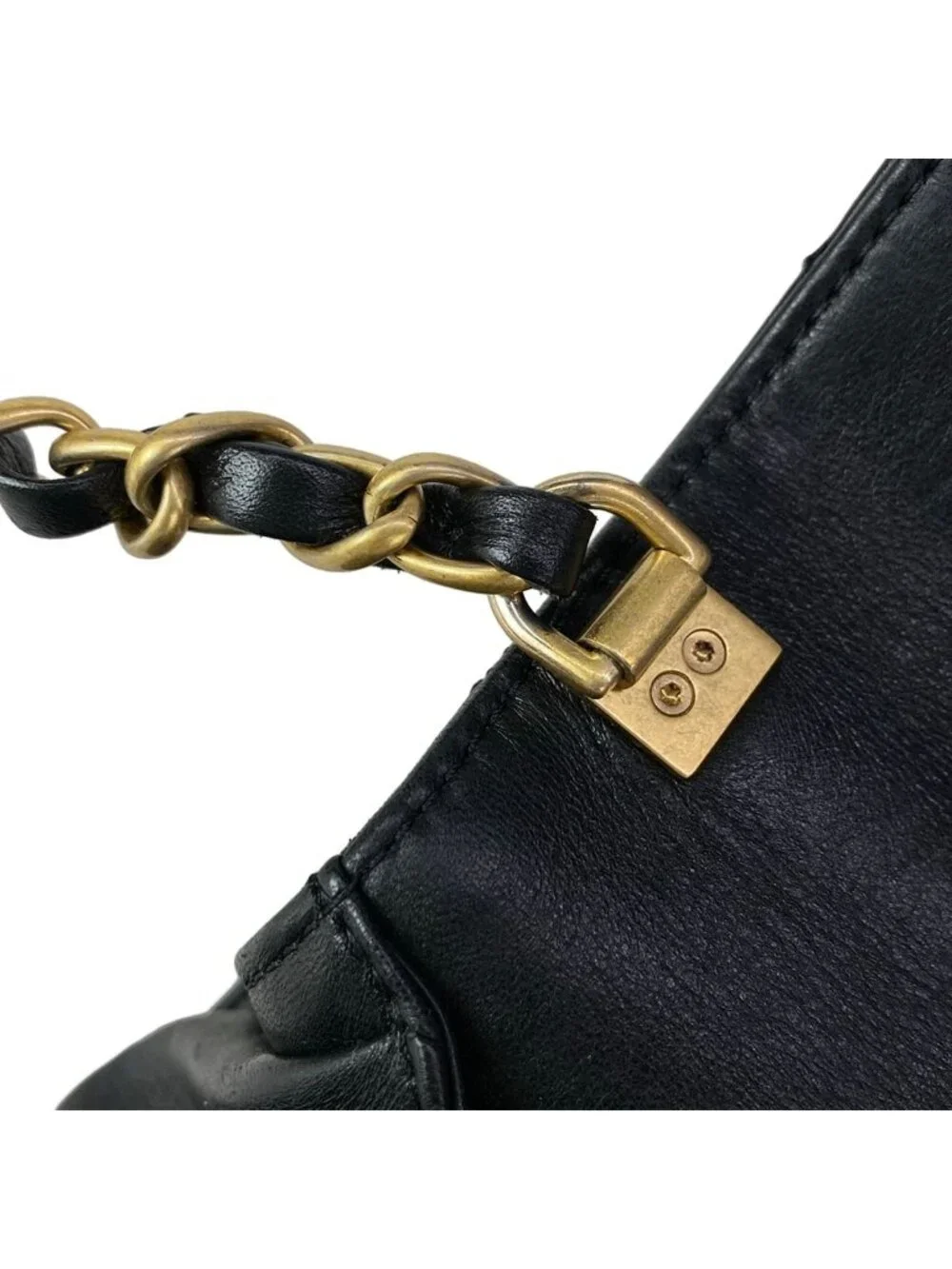 Chanel Shoulder Bag Top Handle Mini Flap Bagmatelasse Black Matte Gold 2-Way